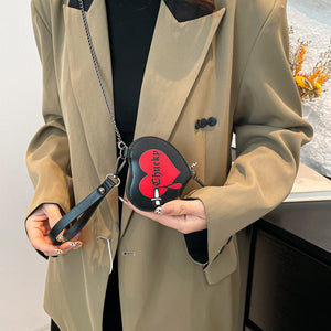 Mini Love Western Style Heart Shaped Suitcase Crossbody Bag - mini love western style messenger