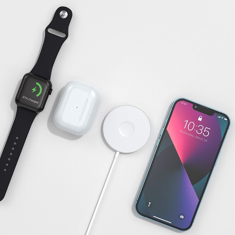 Mini Magnetic Wireless Charger Silver Black Type-C for United States and CHF - Power-Hungry Gadgets united states chf