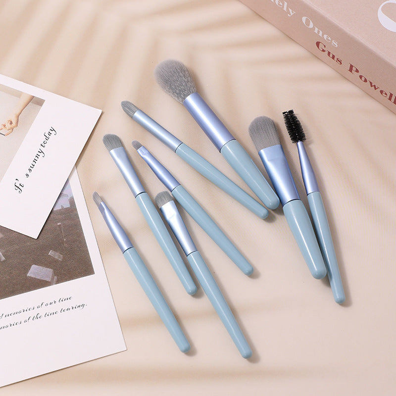 Mini Makeup Brushes Set 8 Pcs Macarons Tools for Precision Application - Teleplus pcs macarons mini makeup brushes