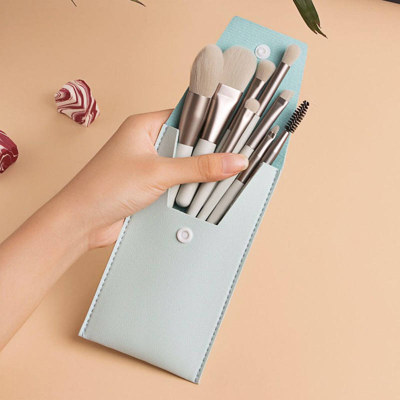 Mini Makeup Brushes Set with Toothbrush Handles Portable EVA Bag - mini makeup brushes suit toothbrush handle