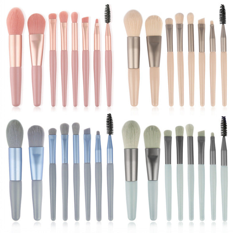 Mini Makeup Brushes Set with Toothbrush Handles Portable EVA Bag - mini makeup brushes suit toothbrush handle
