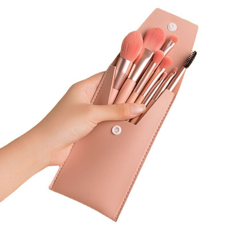 Mini Makeup Brushes Set with Toothbrush Handles Portable EVA Bag - mini makeup brushes suit toothbrush handle