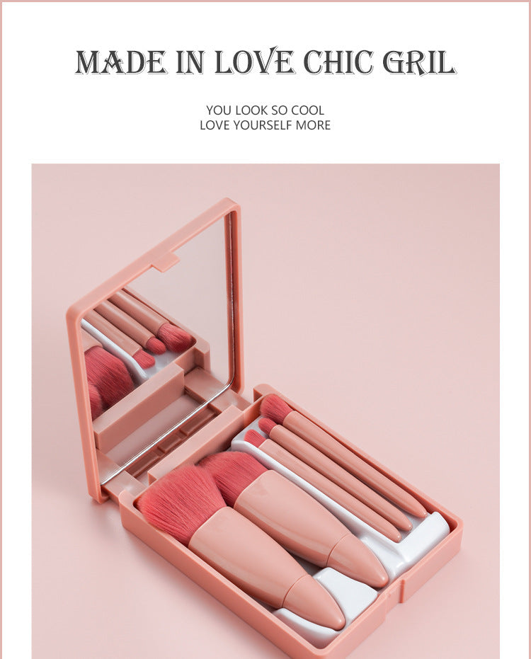 Mini Multifunctional Makeup Brush Set with Artificial Fiber Handles - makeup brushes suit mini multifunctional