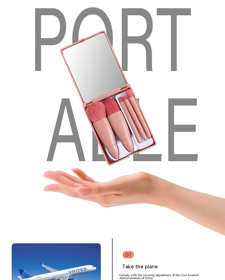 Mini Multifunctional Makeup Brush Set with Artificial Fiber Handles - makeup brushes suit mini multifunctional