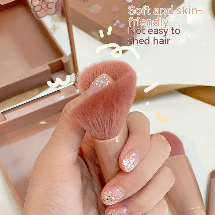 Mini Multifunctional Makeup Brush Set with Artificial Fiber Handles - makeup brushes suit mini multifunctional