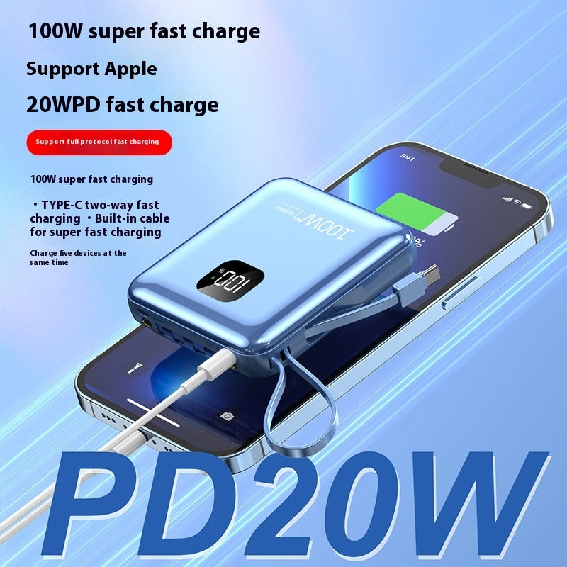 Mini-portable With Cable 20000 MA Power Bank PD225W Mobile Power Supply - Mini Portable 20000 MA Power Bank PD225W