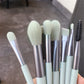 Mini Soft Hair Makeup Brush Set with Leather Bags in Various Colors - at Teleplus mini soft hair makeup brush