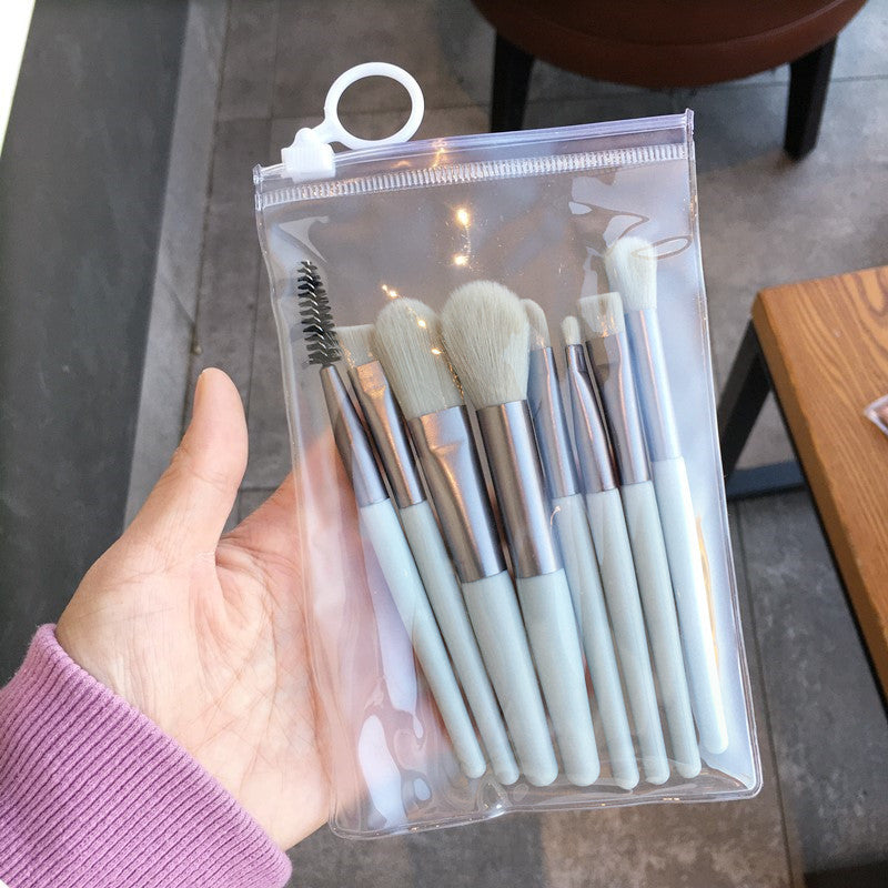 Mini Soft Hair Makeup Brush Set with Leather Bags in Various Colors - at Teleplus mini soft hair makeup brush