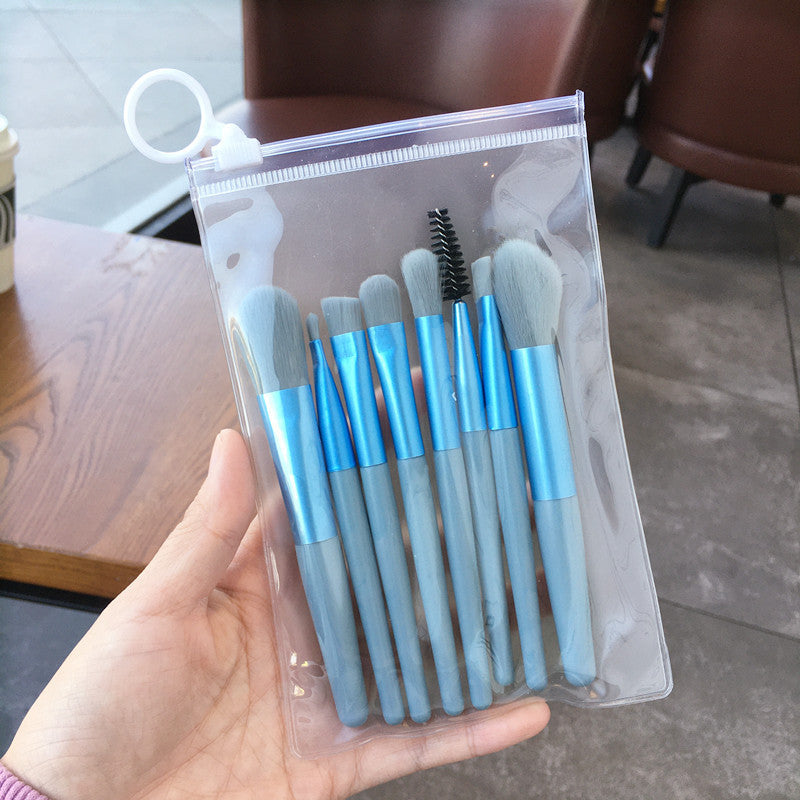 Mini Soft Hair Makeup Brush Set with Leather Bags in Various Colors - at Teleplus mini soft hair makeup brush