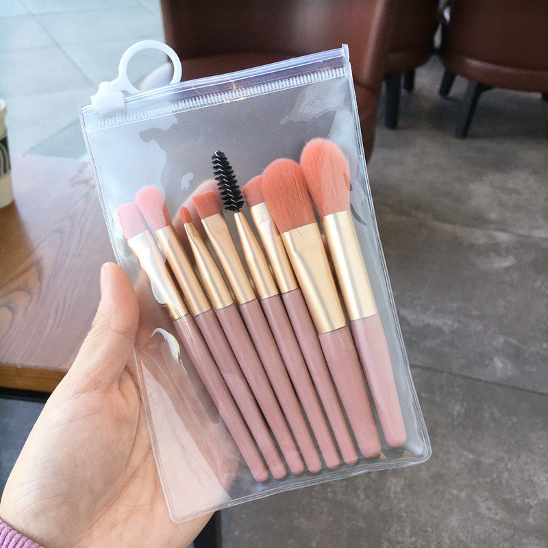 Mini Soft Hair Makeup Brush Set with Leather Bags in Various Colors - at Teleplus mini soft hair makeup brush
