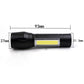 Mini USB Power Aluminum Alloy Torch with Zoom COB Flashlight for Outdoor - Teleplus mini usb power zoom cob flashlight