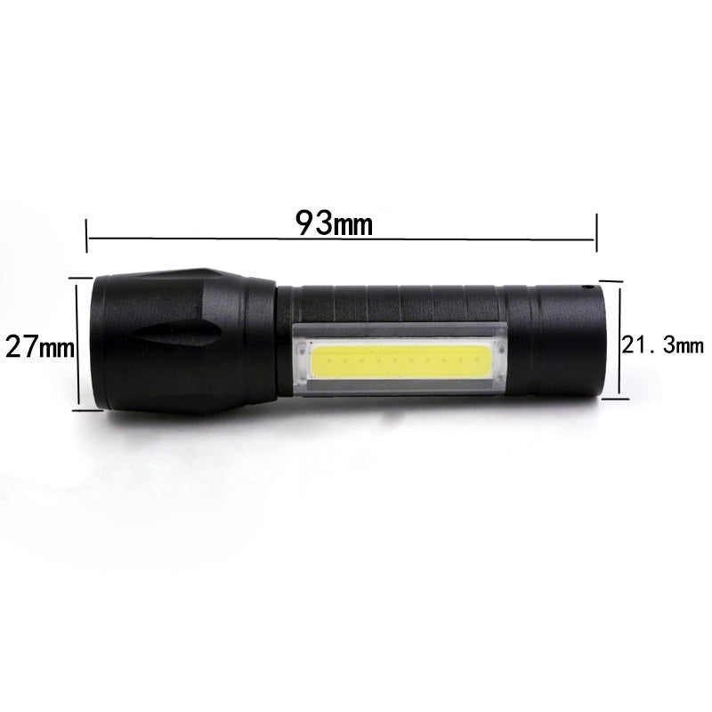 Mini USB Power Aluminum Alloy Torch with Zoom COB Flashlight for Outdoor - Teleplus mini usb power zoom cob flashlight