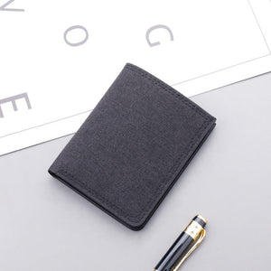 Mini Wallet for Men with Banknote Clip and ID Slot in United States - Ultra-Thin Men’s Vertical Canvas Lovers united