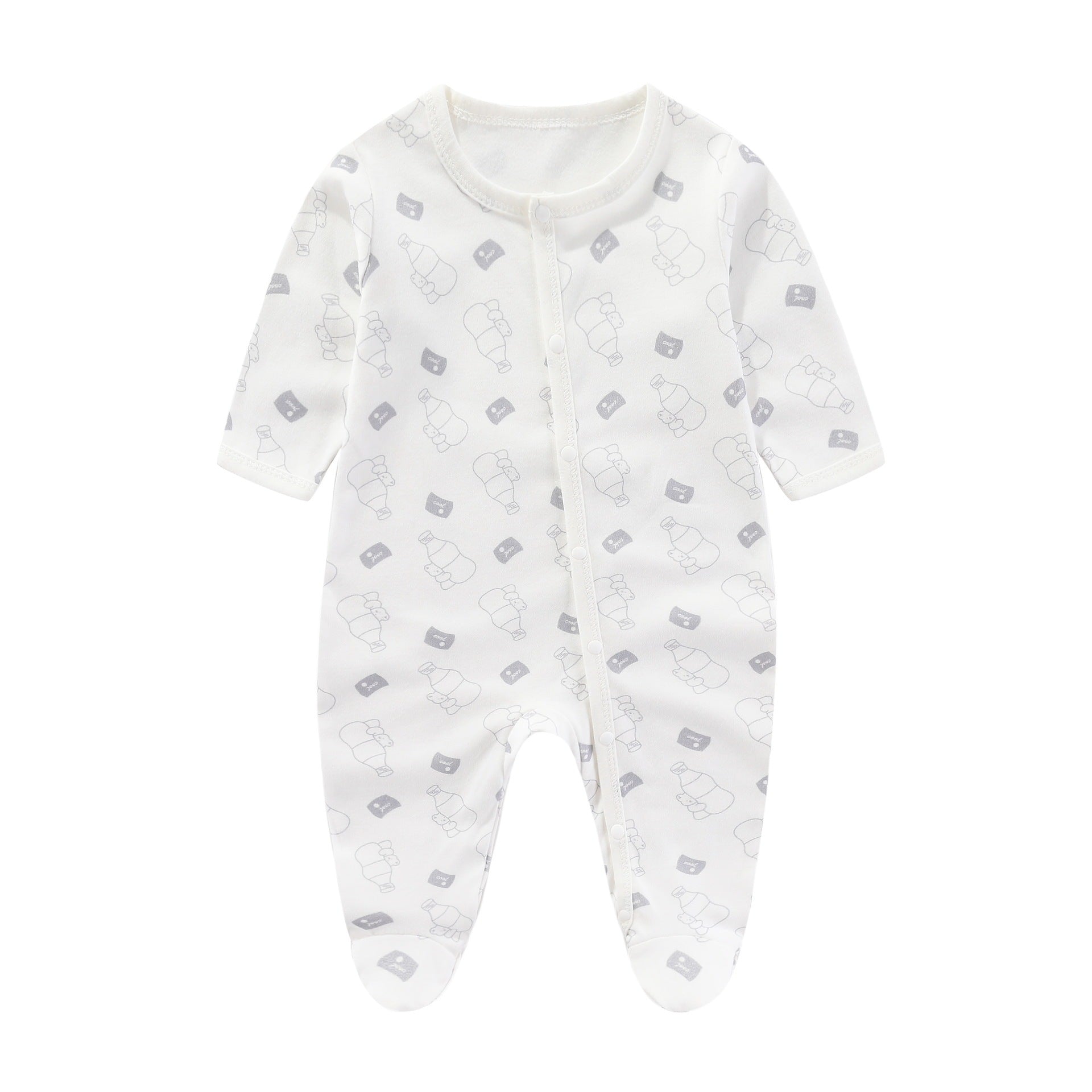 Minimalist And Creative Pure Cotton Newborn Jumpsuit - Minimalist Pure Cotton Newborn One Piece Jumpsuit