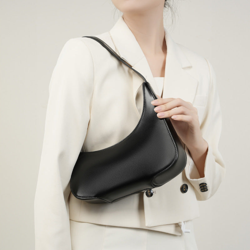 Minimalist Shoulder Underarm Bag with Genuine Leather and Microfiber Finish - Teleplus in minimalist shoulder underarm
