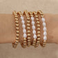 Minimalist Style Pearl Cold Style Geometric Round Bead Splicing Metal Bracelet - Minimalist Pearl Geometric Round Bead