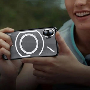 Magnetic Phone Case Black Silver TPU Metal Anti-Fall Fingerprint Cover - High-End in Color Block Design magnetic phone