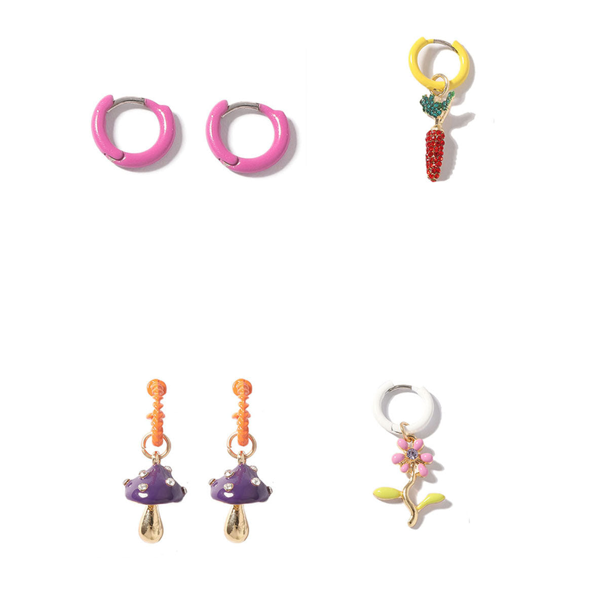 Minority Fashion Six-piece Set Trendy Earrings - Earring Party with Minority Fashion Flower Set