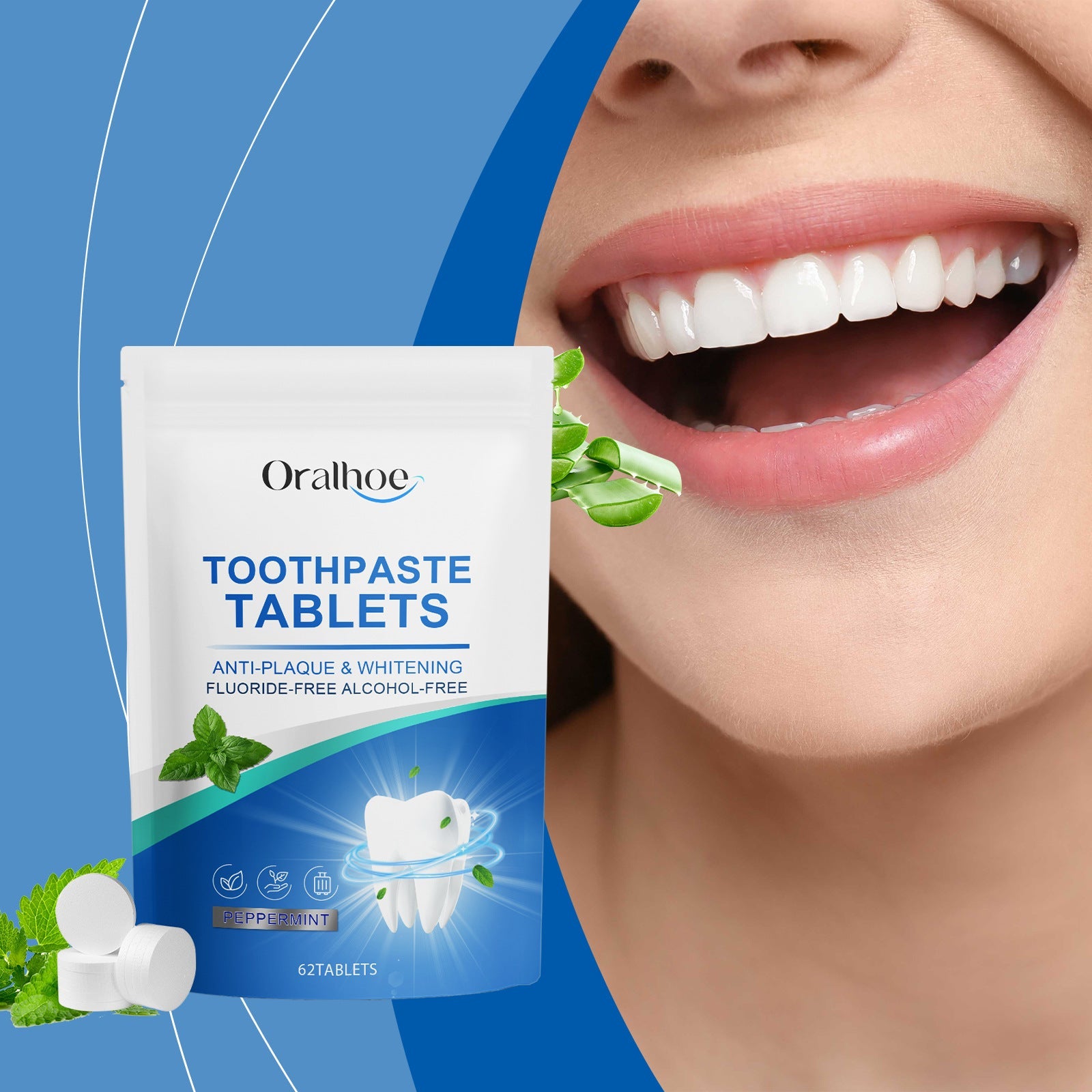 Mint Dental Whitening Tablets Oral Care Beauty and Health Supplies