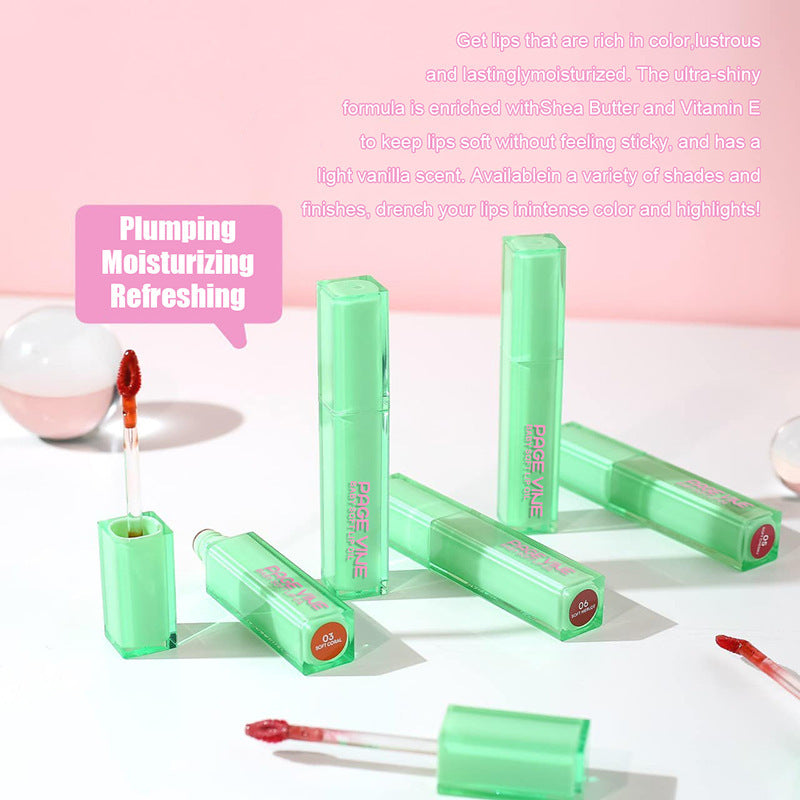 Mint Green Square Lip Lacquer in Easy-Color Tube for Long-Lasting Moisturizing - mint green square tube lip lacquer easy