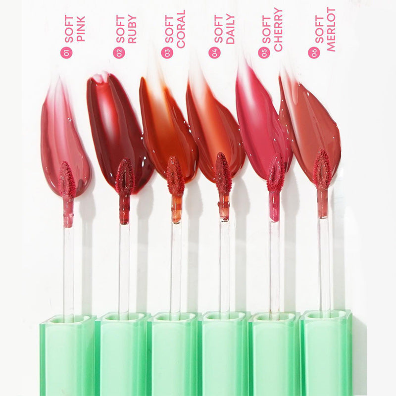 Mint Green Square Lip Lacquer in Easy-Color Tube for Long-Lasting Moisturizing - mint green square tube lip lacquer easy