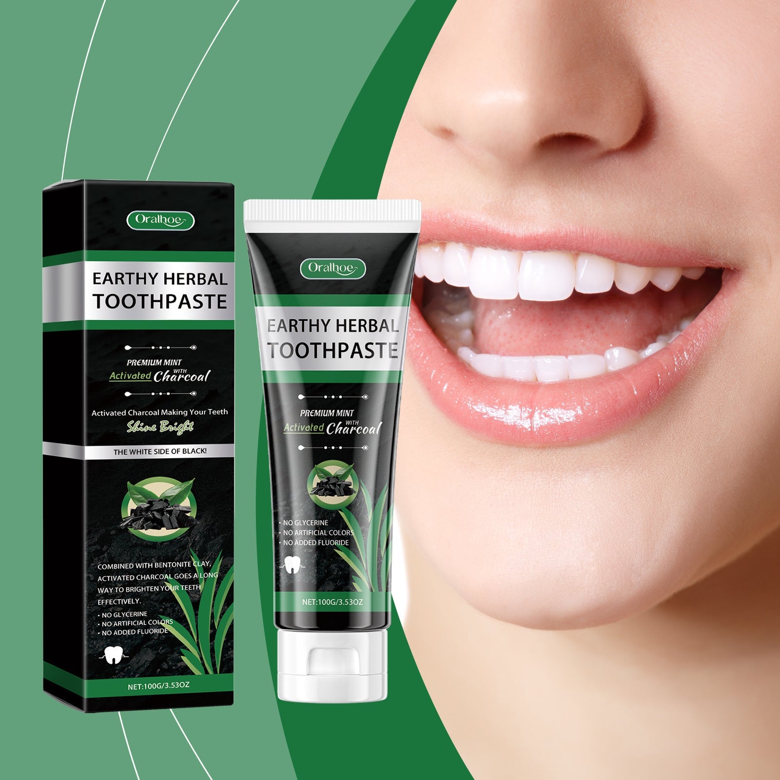 Mint Toothpaste with Charcoal for Daily Gentle Cleaning and Stain Removal - Teleplus daily gentle cleaning teeth stains
