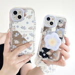 Mirror Blue Flower Phone Case for iPhone 11 12 13 14 Models - Teleplus mirror blue flower phone case