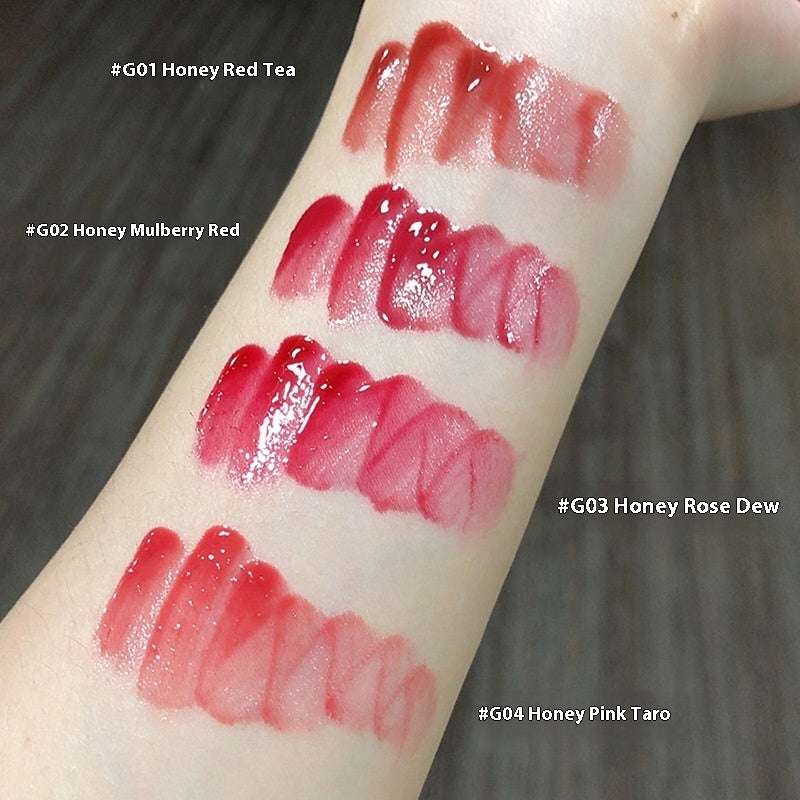 Mirror Lip Lacquer Moisturizing Set in Honey Red and Taro Shades - mirror lip lacquer moisturizing white