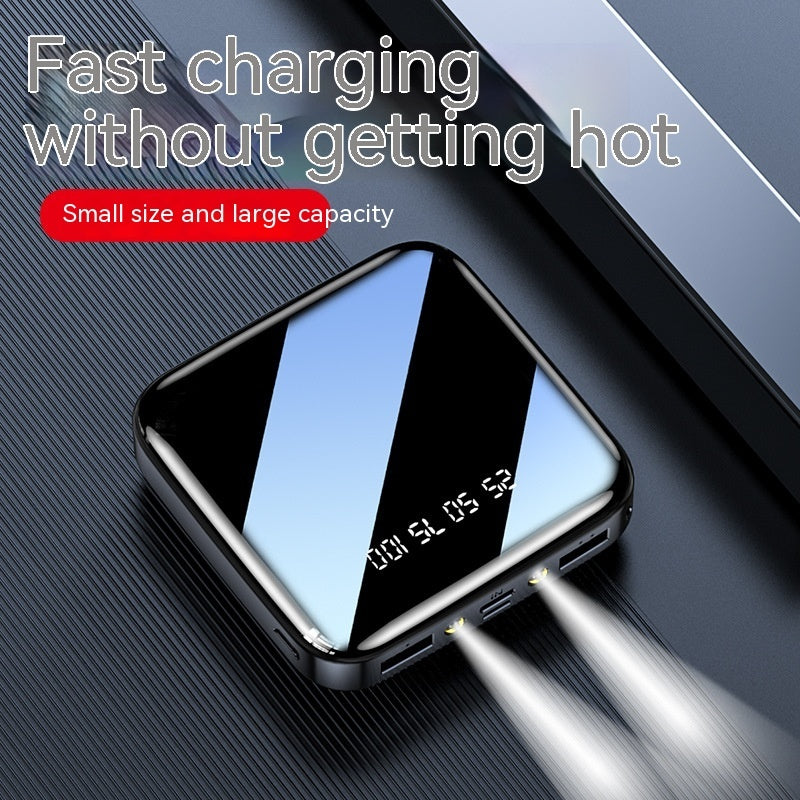 Mirror Mini-portable Power Bank Large Capacity - Mirror Mini Portable Power Bank Large Capacity Black