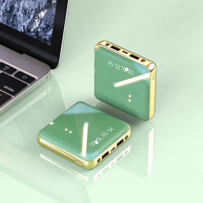 Mirror portable mobile phone power bank with LCD display and high gloss ABS shell - Portable Mobile Phone Power Bank
