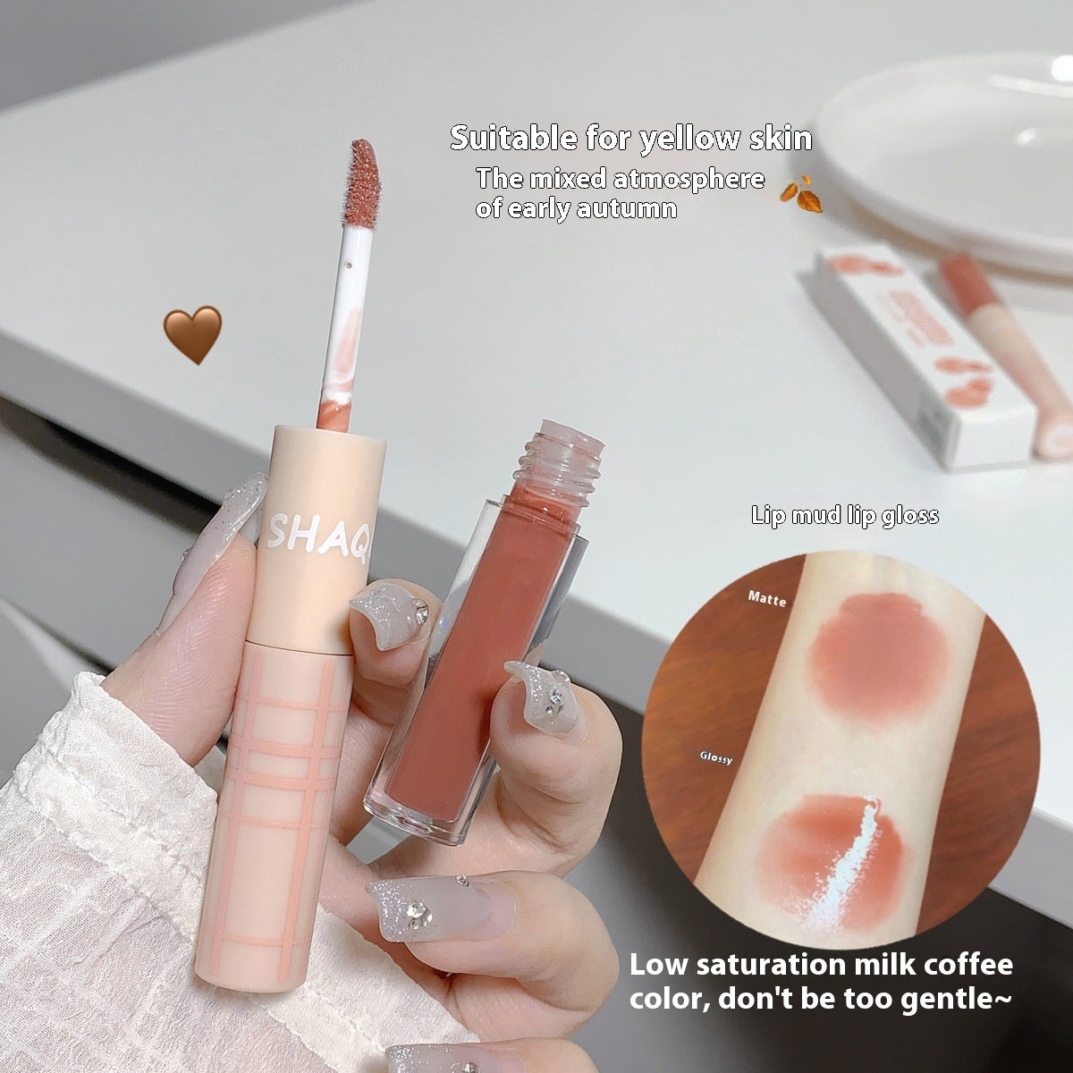 Mirror Water Gloss Lip Tint with Double Head for Lasting Moisturization - double head mirror water gloss