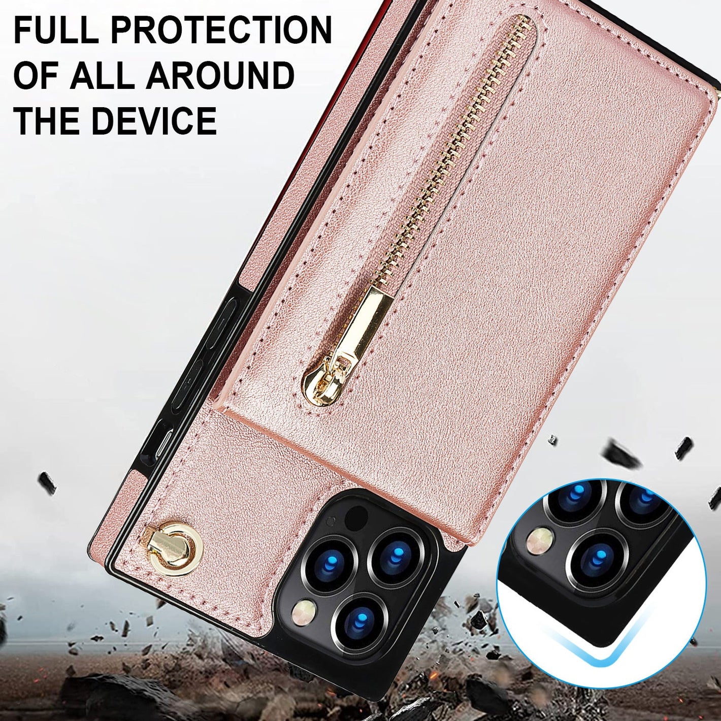 Leather Messenger Phone Case with TPU in Solid Colors for United States Markets - Color Options united states chf