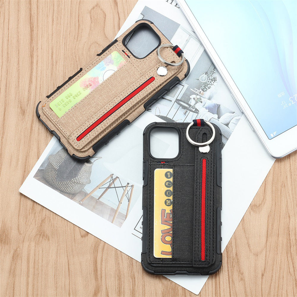 Mobile phone case with leather wrist strap - Mobile Phone Case with Leather Wrist Strap for Apple