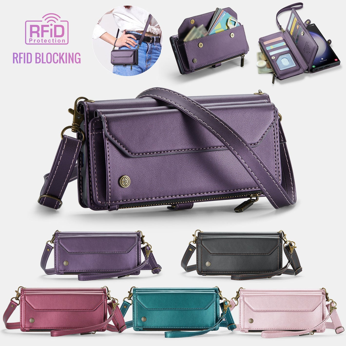 Leather Phone Case with Shockproof and Magnetic Bracket for Samsung More - Mobile Models mobile phone leather case
