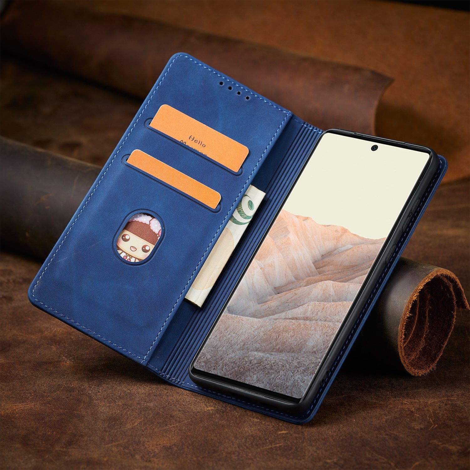 Mobile Phone Leather Case Magnetic Flip Cover