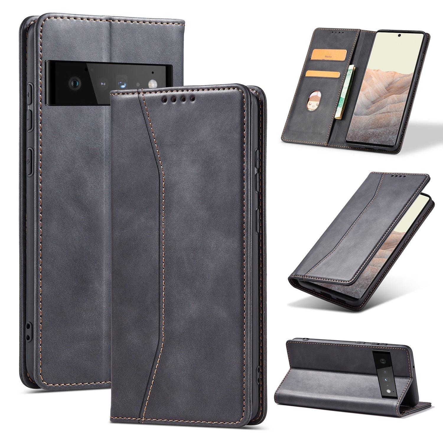 Mobile Phone Leather Case Magnetic Flip Cover