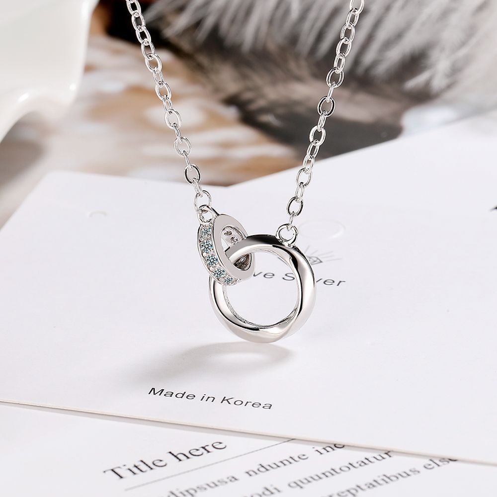 Mobius Strip Love Necklace in 925 Sterling Silver with O-Shaped Chain - S925 mobius strip love necklace s925 sterling