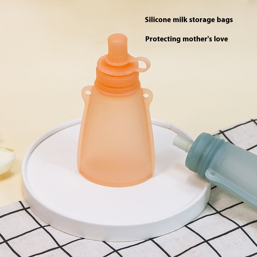 Modern Silicone Milk Preservation Bag in Orange Blue White for Long-Term - Funny Your Liquid Gold 120 milk preservation