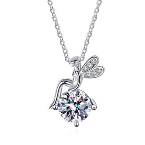 Moissanite Cross Pendant in Silver Chain for Women with United States Shipping - Sparkly Necklace For Who Shine united