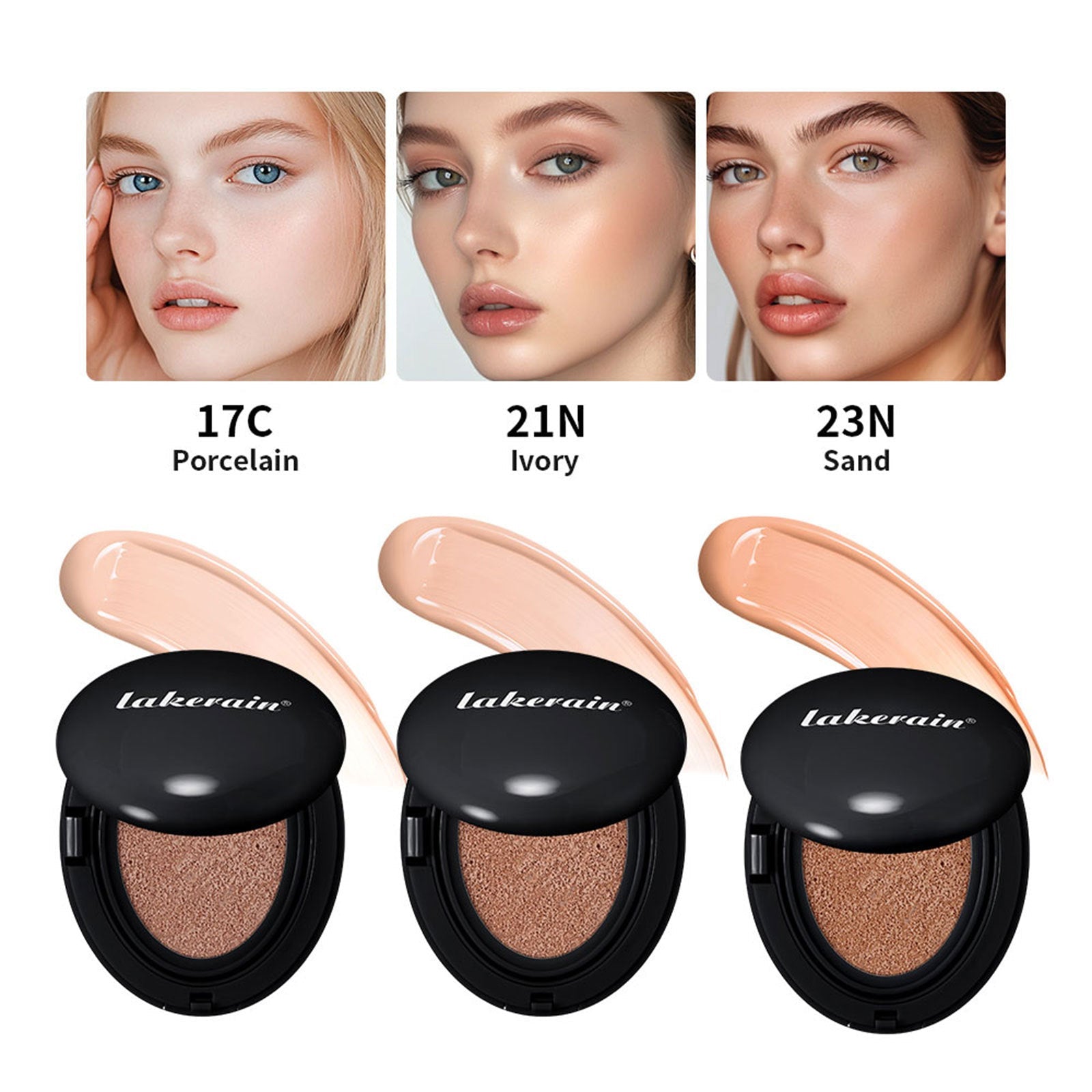 Moisturizer Lasting Color Cushion Compact with Flaws Concealer Black Shell - Teleplus hidden flaws concealer