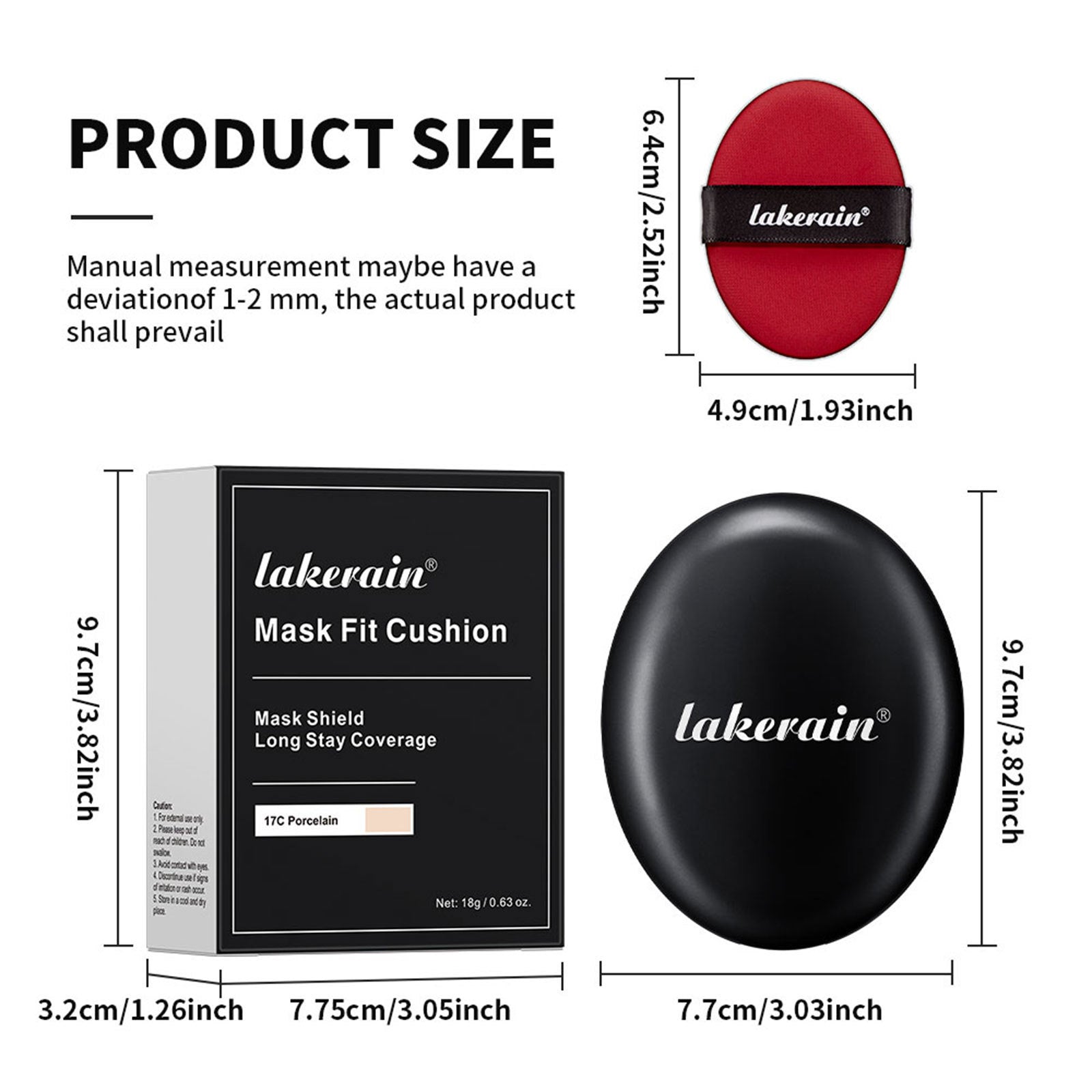 Moisturizer Lasting Color Cushion Compact with Flaws Concealer Black Shell - Teleplus hidden flaws concealer