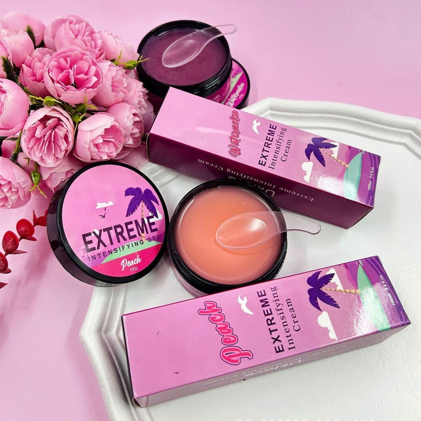 Peach and Watermelon Tanning Gels with Sun Repairing Sunscreen - Moisturizing for Happy Skin sun repairing sunscreen