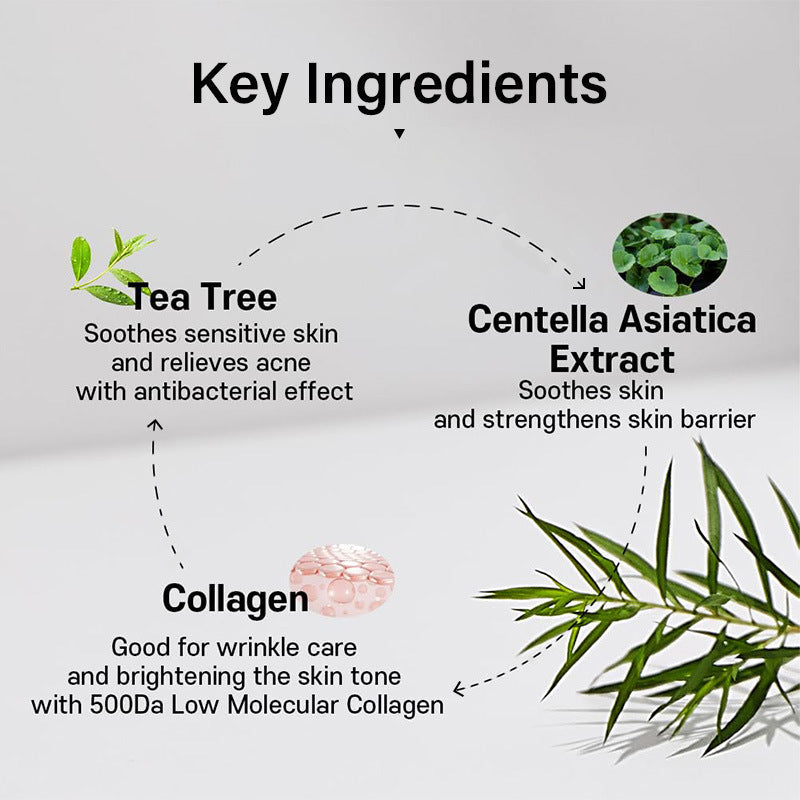 Moisturizing Collagen Tea Tree Face Mask for All Skin Types 30ml - Teleplus collagen tea tree face mask moisturizing