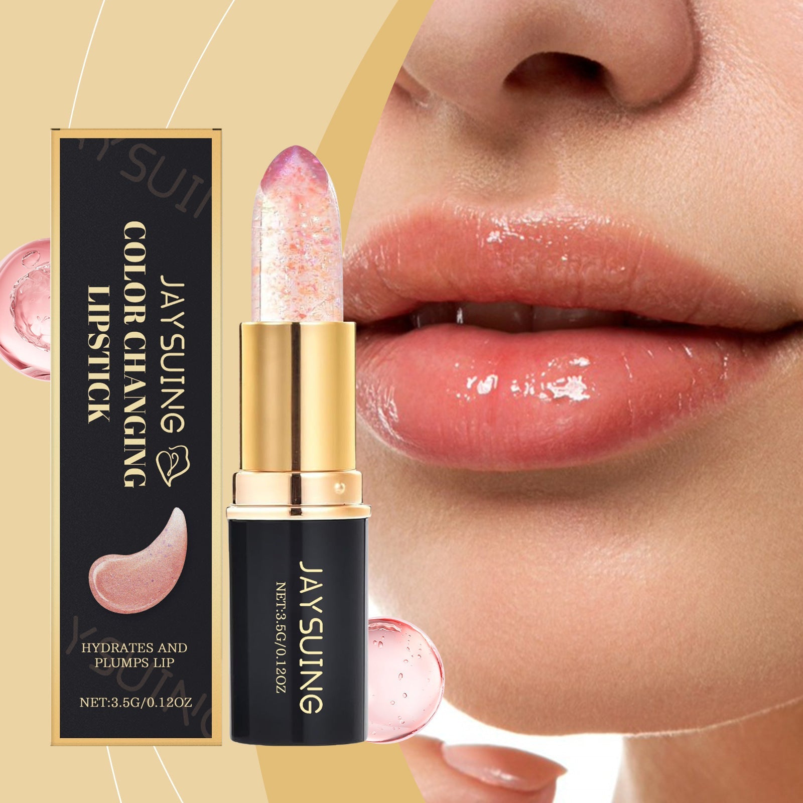 Moisturizing Hyaluronic Acid Lipstick with Vitamin E and Jojoba Oil - hyaluronic acid lipstick jojoba oil