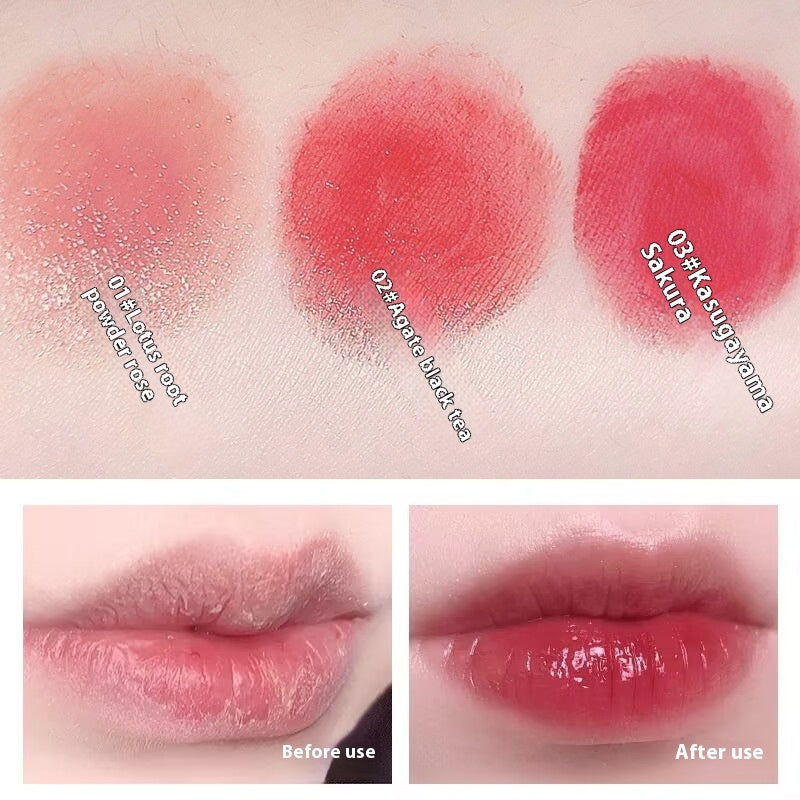 Moisturizing Lip Balm Set with Lotus Root Black Tea and Cherry Blossom - Blossoms lip balm moisturizing