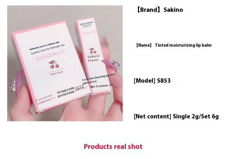 Moisturizing Lip Balm Set with Lotus Root Black Tea and Cherry Blossom - Blossoms lip balm moisturizing