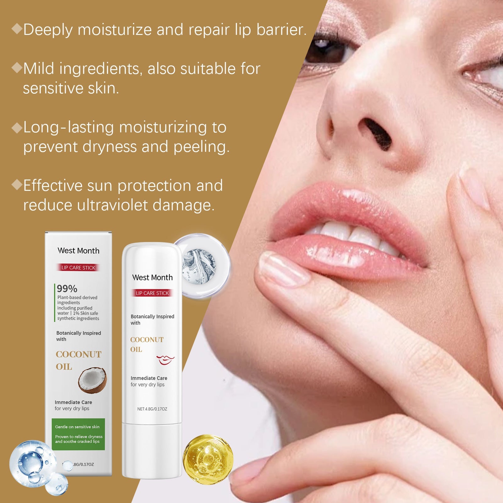 Moisturizing Lip Balm with Coconut Oil and Shea Butter - moisturizing lip balm coconut oil