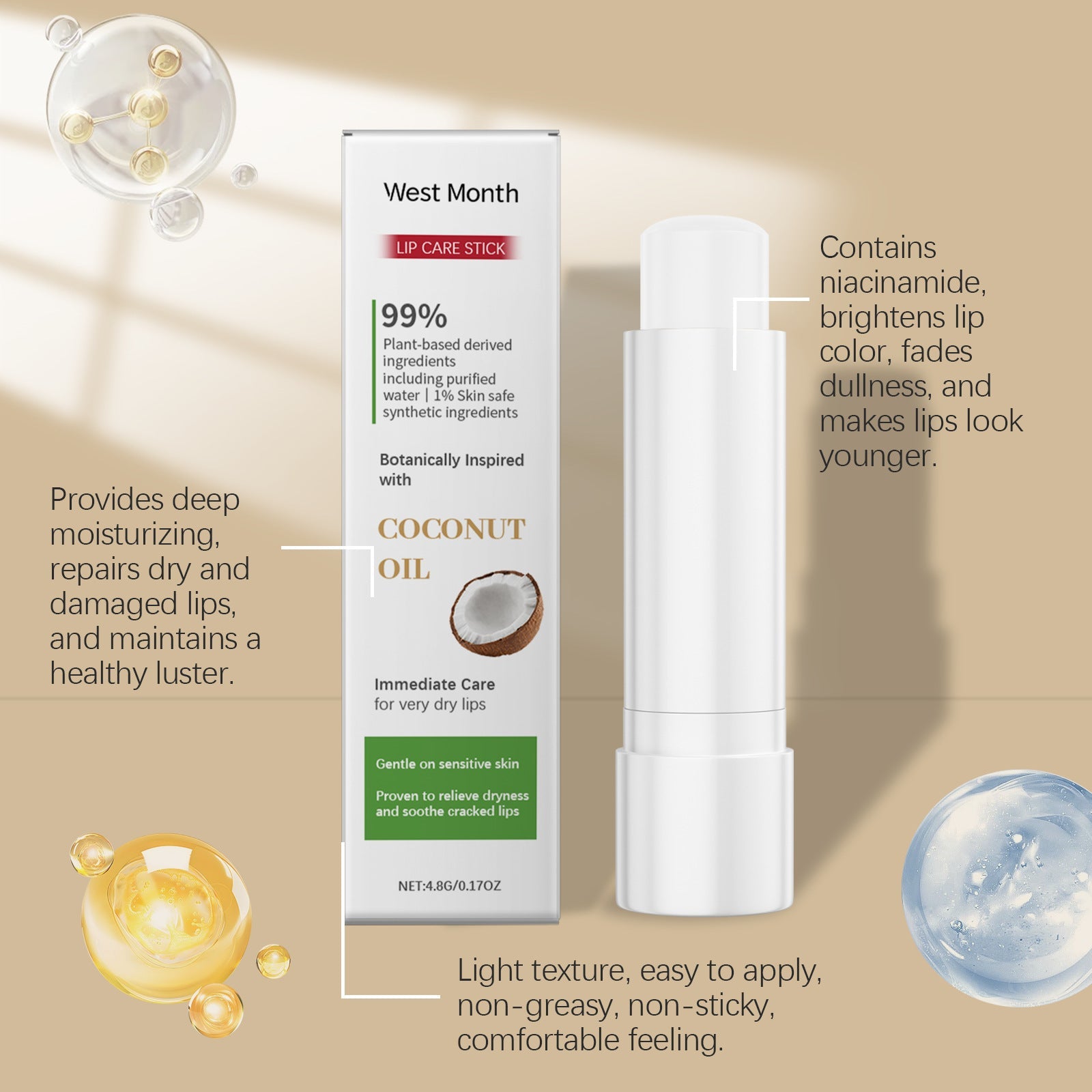 Moisturizing Lip Balm with Coconut Oil and Shea Butter - moisturizing lip balm coconut oil