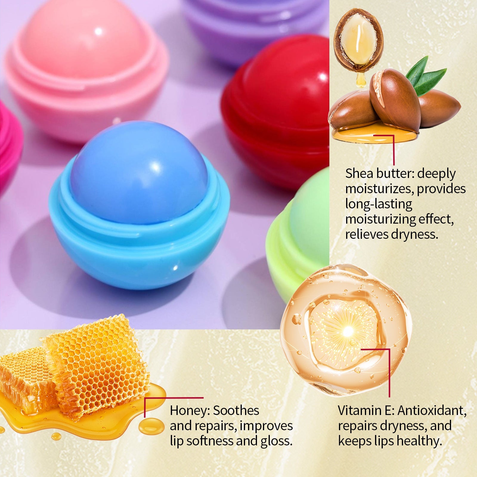 Moisturizing Lip Balm with Fruit Flavors and Shea Butter for Care - Teleplus moisturizing lip balm care