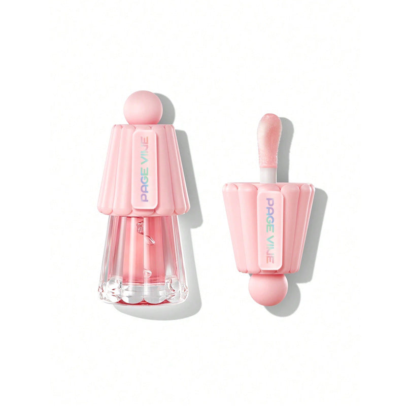 Moisturizing Lip Gloss with Jelly Big Brush and Long-lasting Shine - jelly big brush lip gloss moisturizing